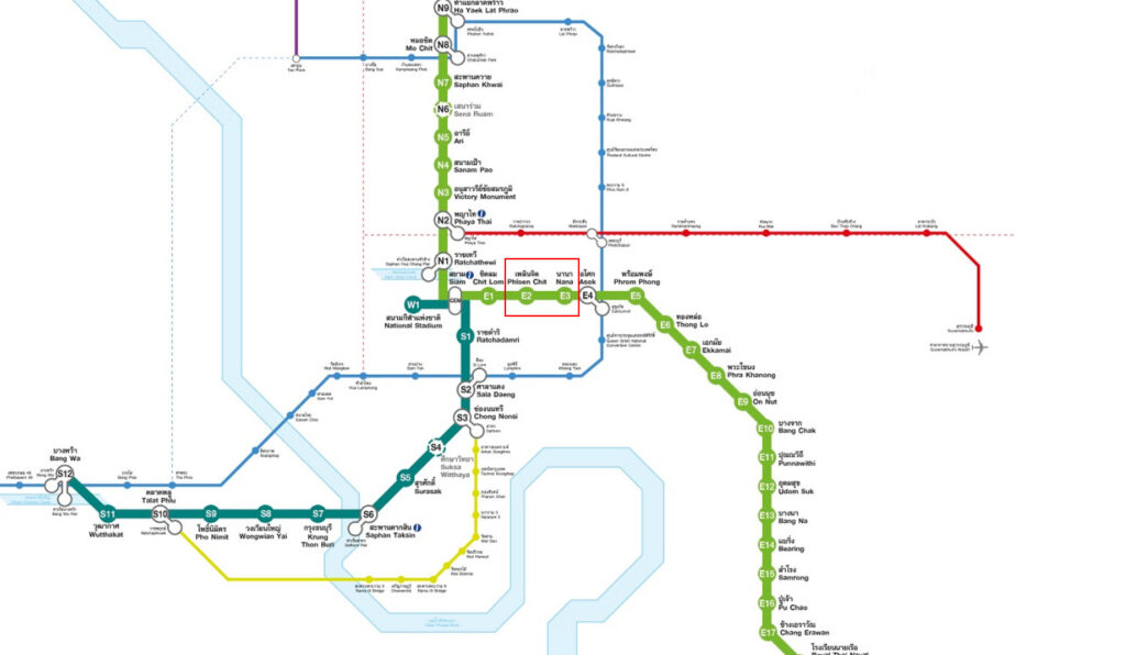 Skytrain map bangkok